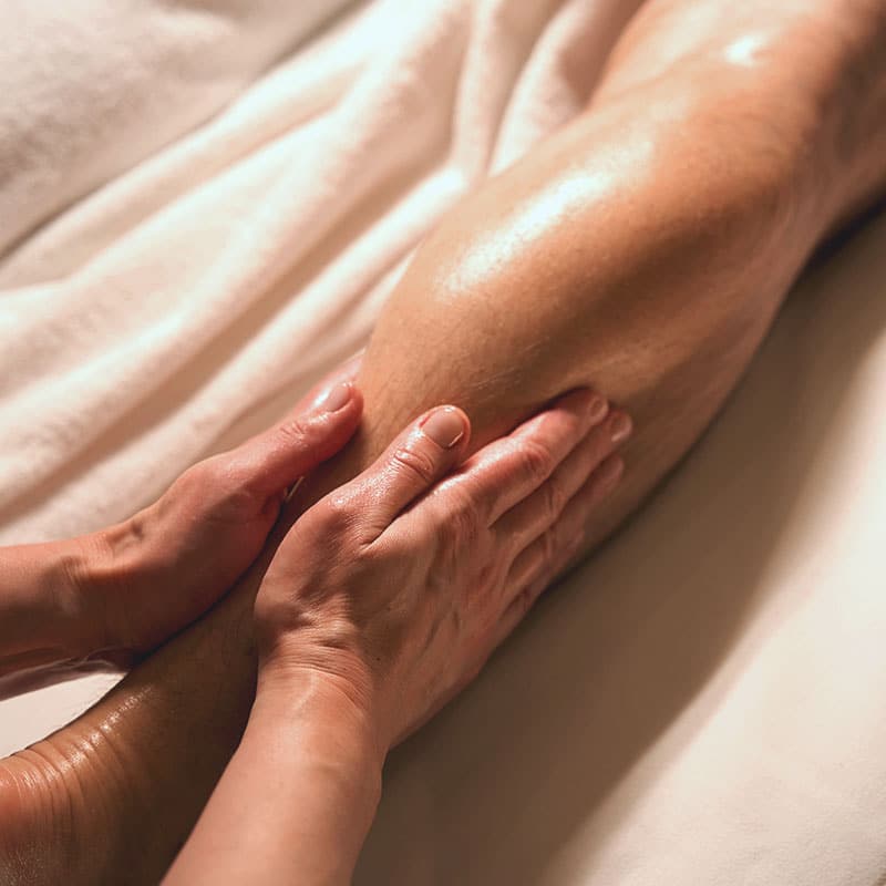 Relaxing massage of the calf muscles.